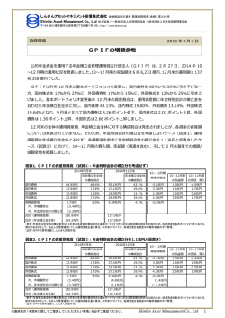 GPIFの増額余地 - しんきんアセットマネジメント投信