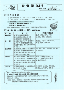 栄養課だより3月号を発行しました