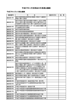 平成27年3月定例会の市長提出議案