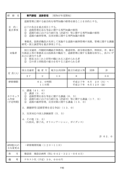 研 修 名 専門課程 道路管理 〔昭和37年度開始〕 道路管理