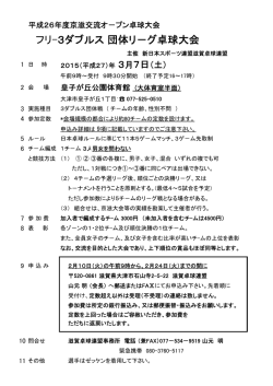 フリ-3ダブルス 団体リ－グ卓球大会