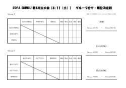 COPA SHINGU 新4年生大会【4/11（土）】 グループ分け・順位決定戦