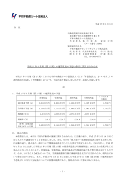 平成 27 年 5 月期（第 27 期）の運用状況の予想の修正に関するお知らせ