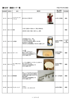 譲ります 登録カード一覧