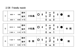 Page 1 前半 3 0 後半 5 0 9:50 ～ 10:05 ＋15 0 vs 0 前半 3 0 後半 1 0