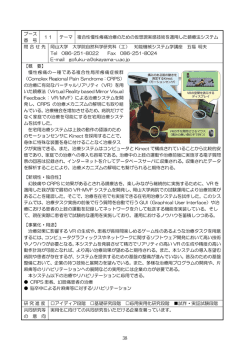 複合性慢性疼痛治療のための仮想現実感技術を適用した鏡療法システム