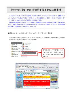 Internet Explorer を使用するときの注意事項