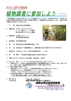 植物調査に参加しよう - 和歌山県立自然博物館
