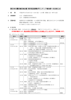 東日本大震災被災地支援 第29回兵庫県ボランティア参加者へのお知らせ