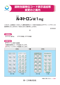ルネトロン錠1mg 調剤包装単位コード表示追加等変更のご案内