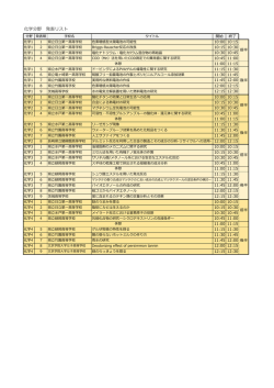 化学分野 発表リスト