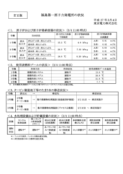 福島第一原子力発電所の状況（記者会見資料）（PDF 148KB）