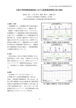 北里大学新病院稼動前後における医療電磁環境の変化検証