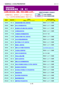 教職員募集情報 【理 科】