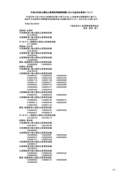 平成27年3月6日 試験地：札幌市 大気関係第1種