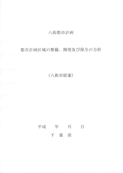 八街都市計画 都市計画区域の整備、 開発及び保全の方針