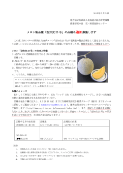 メロン品種名募集の期間を延長します - 地方独立行政法人 北海道立総合