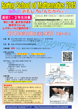 Spring School of Mathematics 2015パンフレット