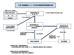 （公財）医療機器センター公的研究費運営管理組織体系図 研究代表者等