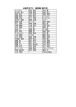 出場予定プロ （敬称略・順不同）