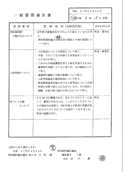 質 問 要 旨 (具体的内容)