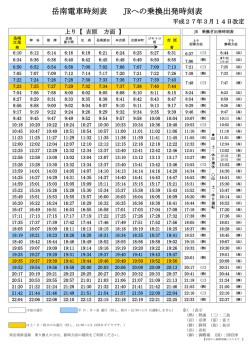 H27.3.14改定ダイヤ上り