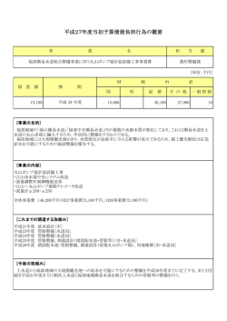 平成27年度当初予算債務負担行為の概要