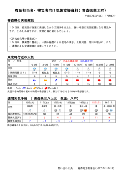 復旧担当者・被災者向け気象支援資料（青森県東北町）