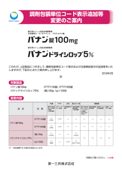 調剤包装単位コード表示追加等 変更のご案内