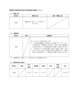 平成27年度特色選抜の実施について（pdf）
