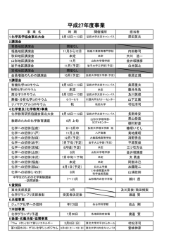 平成27年度 事業及び担当者一覧