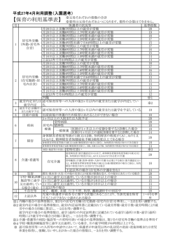 （入園選考）「保育の利用基準表」