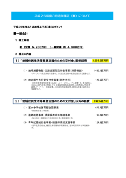 一般会計 1） 「地域住民生活等緊急支援のための交付金」関係経費 2