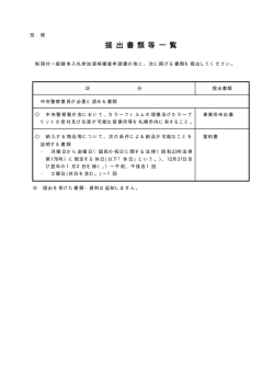 提出書類等一覧 - 札幌方面中央警察署