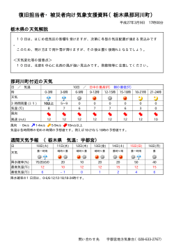 復旧担当者・被災者向け気象支援資料（栃木県那珂川町）