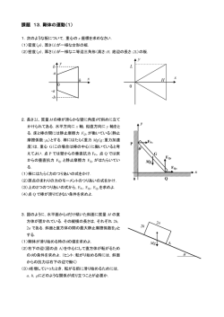 課題 13．剛体の運動（1） &theta; x y 0 a -a b