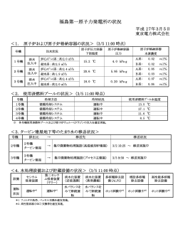 福島第一原子力発電所の状況（記者会見資料）（PDF 131KB）