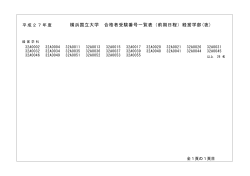 横浜国立大学 合格者受験番号一覧表（前期日程）経営学部(夜)