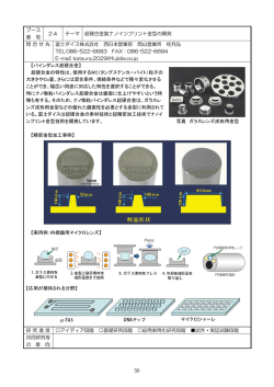 ブース 番 号 24 テーマ 超硬合金製ナノインプリント金型の開発 問合せ先