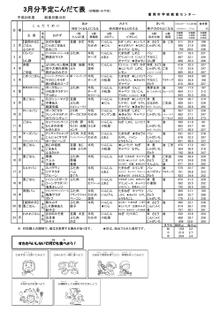 3月分予定こんだて表