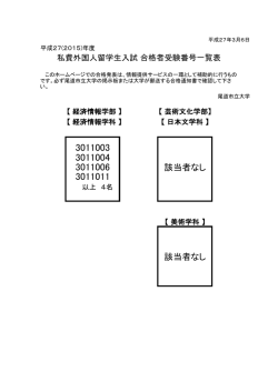 該当者なし 該当者なし