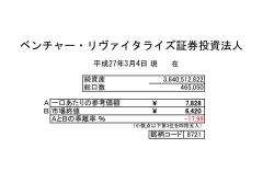 ベンチャー・リヴァイタライズ証券投資法人