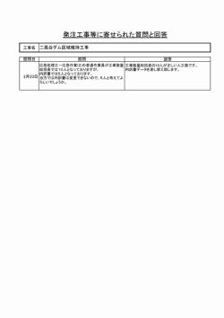 工事名 二風谷ダム区域維持工事 質問日 質問 回答