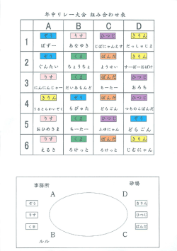 年中リレー大会3月5日(水) 組み合わせ表（PDF)