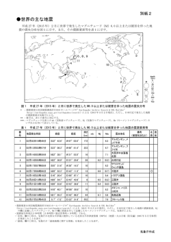 別紙2（世界の主な地震活動）[PDF形式: 460KB]