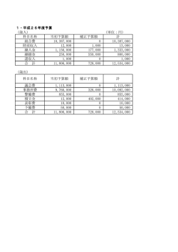 一般会計予算・一般会計補正予算