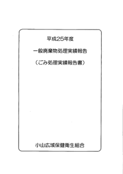 王成25年度 一般廃棄物処量実績報告 (ごみ処理実績報告書)
