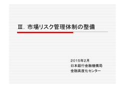 Ⅲ．市場リスク管理体制の整備