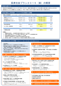 「石川県長寿社会プラン2015（案）」の概要（PDF：205KB）