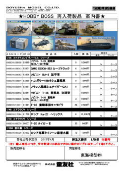 HOBBY BOSS 再入荷製品 案内書